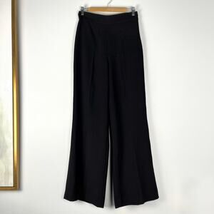 Zara High Waist Wide Leg Pleated Black Palazzo Pants Waisted Womens Medium